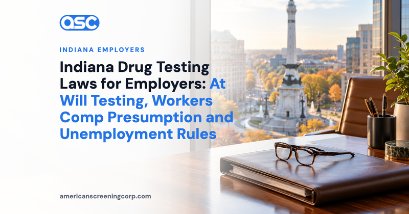 Indiana Drug Testing Laws for Employers: At Will Testing, Workers Comp Presumption and Unemployment Rules
