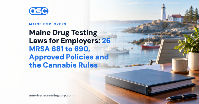 Maine Drug Testing Laws for Employers: 26 MRSA 681 to 690, Approved Policies and the Cannabis Rules