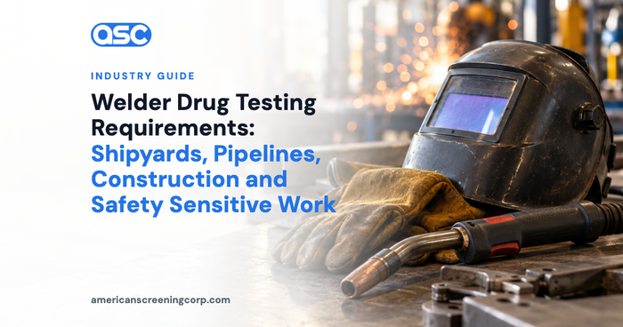 Welder Drug Testing Requirements: Shipyards, Pipelines, Construction and Safety Sensitive Work