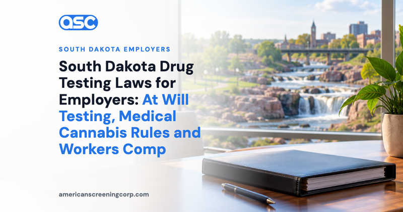 South Dakota Drug Testing Laws for Employers: At Will Testing, Medical Cannabis Rules and Workers Comp
