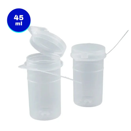 Vaso para Muestras de Orina con Tapa Abatible de 45 mL