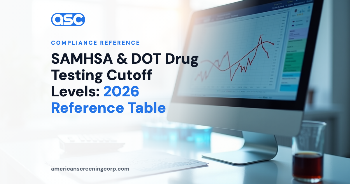 SAMHSA & DOT Drug Testing Cutoff Levels: 2026 Reference Table