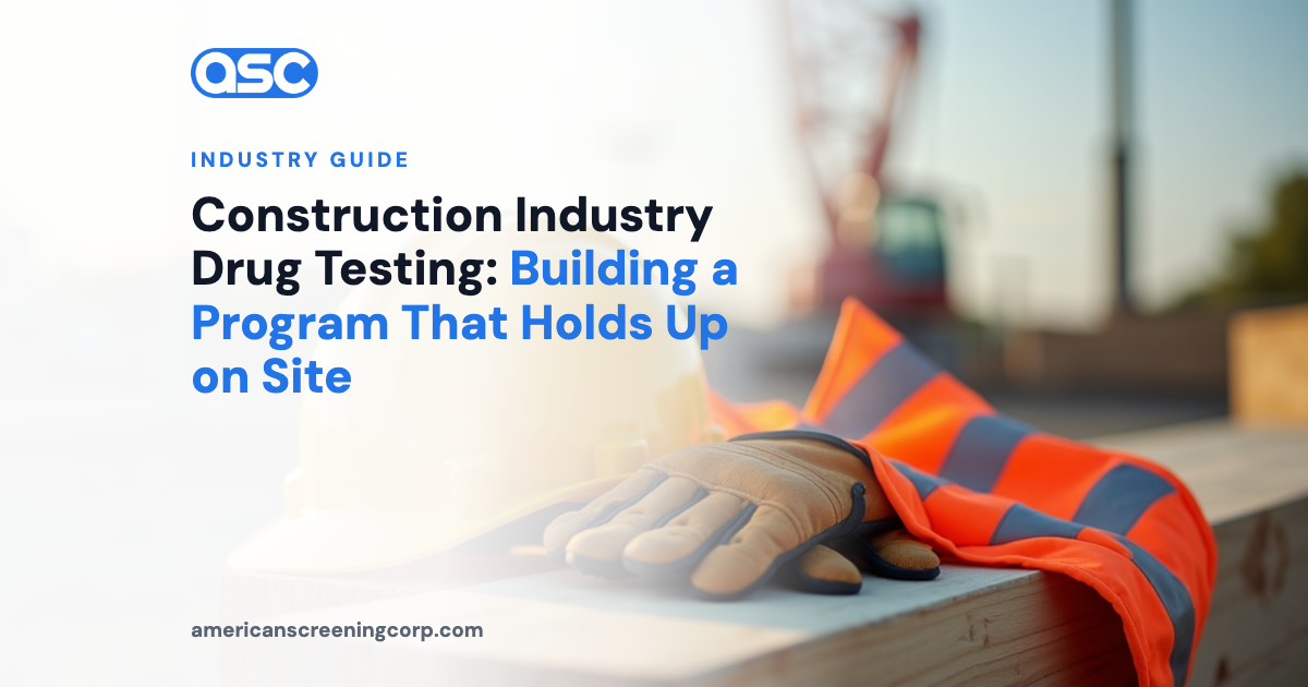 Construction Industry Drug Testing: Building a Program That Holds Up on Site