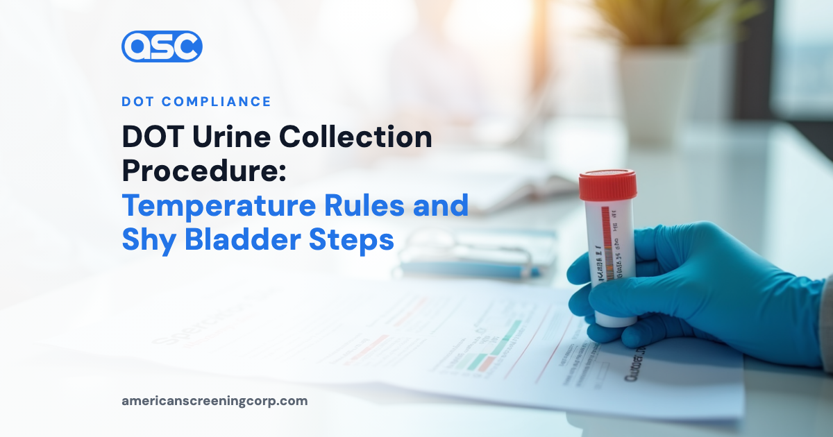 DOT Urine Collection Procedure: Temperature Rules and Shy Bladder Steps