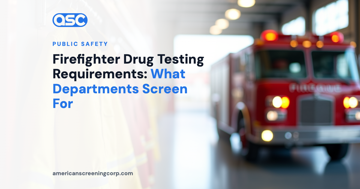 Firefighter Drug Testing Requirements: What Departments Screen For