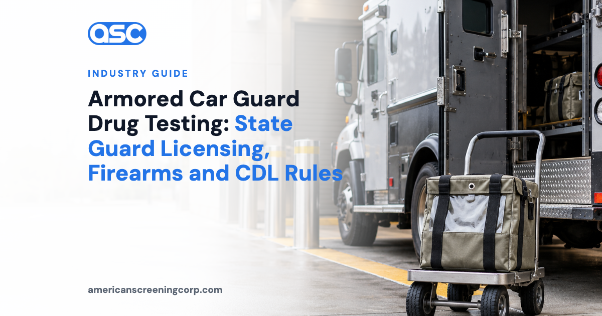 Armored Car Guard Drug Testing: State Guard Licensing, Firearms and CDL Rules