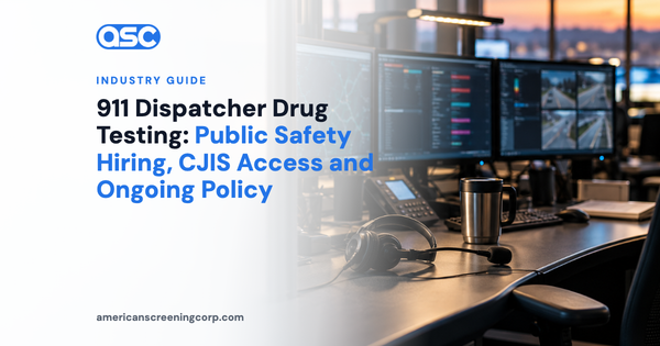 911 Dispatcher Drug Testing: Public Safety Hiring, CJIS Access and Ongoing Policy