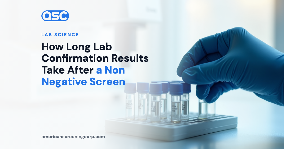 How Long Lab Confirmation Results Take After a Non Negative Screen