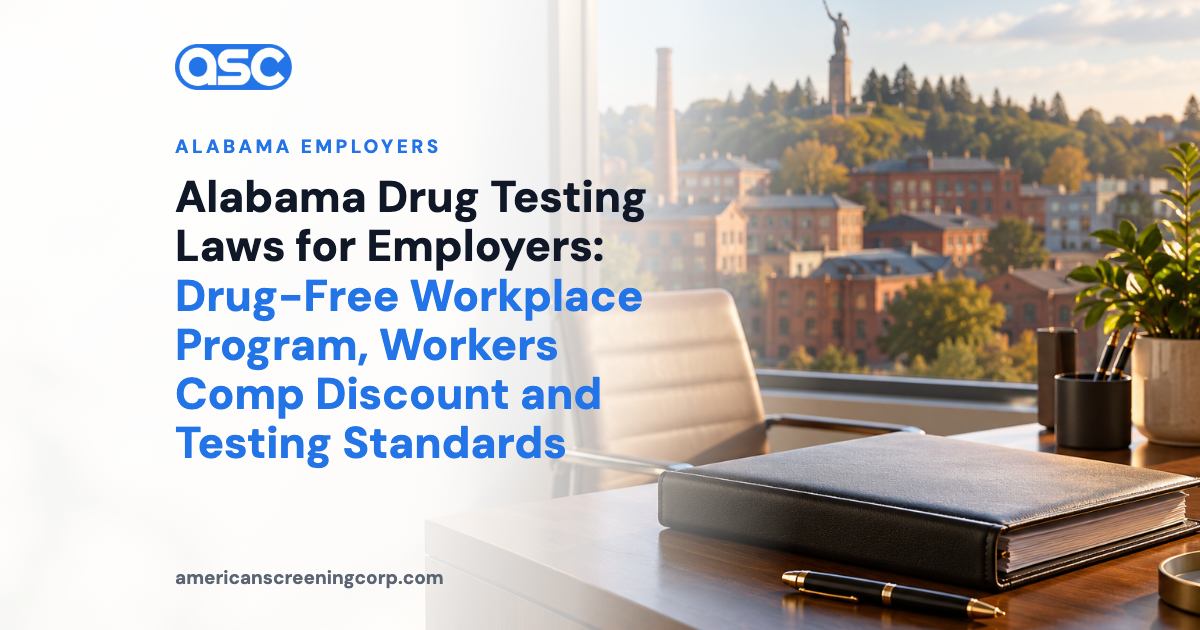 Alabama Drug Testing Laws for Employers: Drug-Free Workplace Program, Workers Comp Discount and Testing Standards