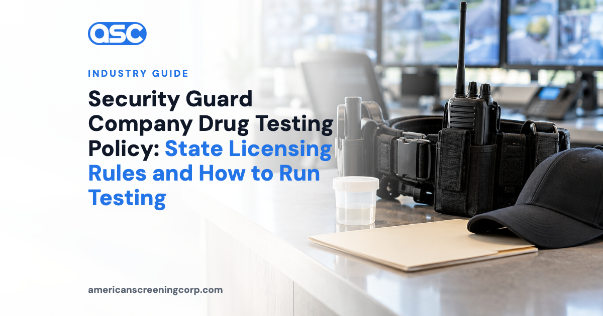Security Guard Company Drug Testing Policy: State Licensing Rules and How to Run Testing