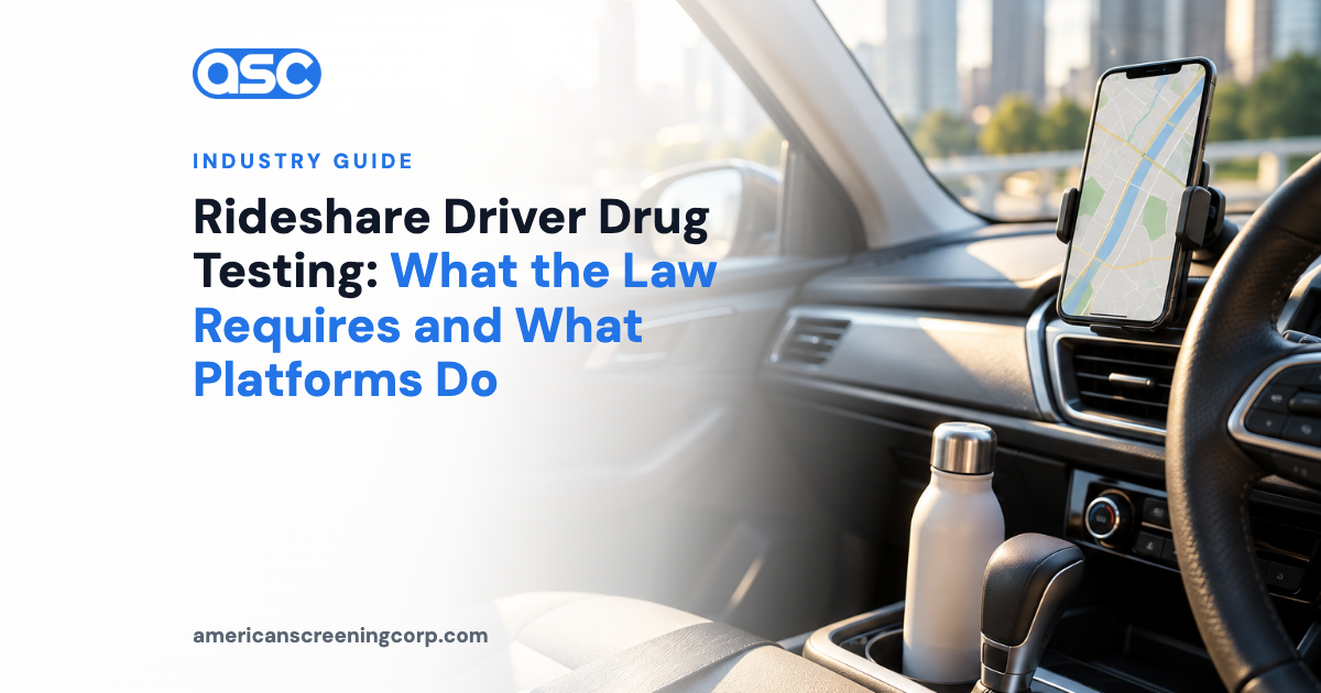 Rideshare Driver Drug Testing: What the Law Requires and What Platforms Do