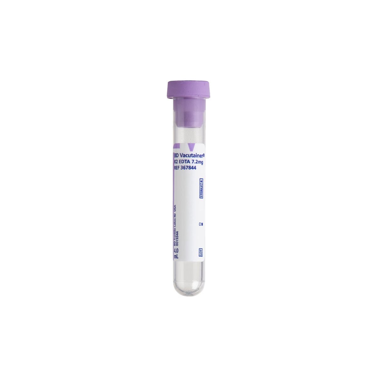 Tubos EDTA BD Vacutainer para Recolección de Sangre 3mL con K2EDTA 7.2 mg
