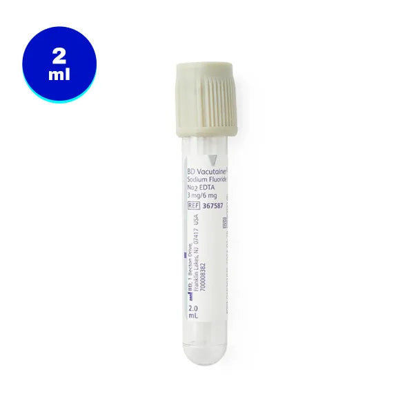 2mL Blood Collection Vacutainer Tube with Sodium Fluoride (Gray) by BD