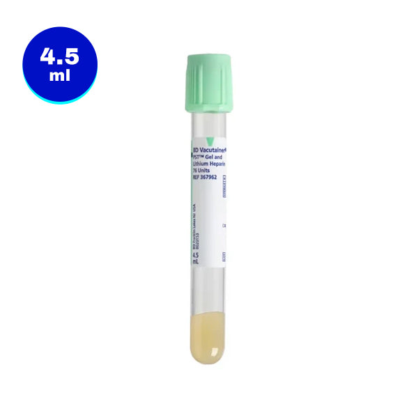 4.5mL Vacutainer Tubes for Blood Collection with PST Lithium Heparin by BD