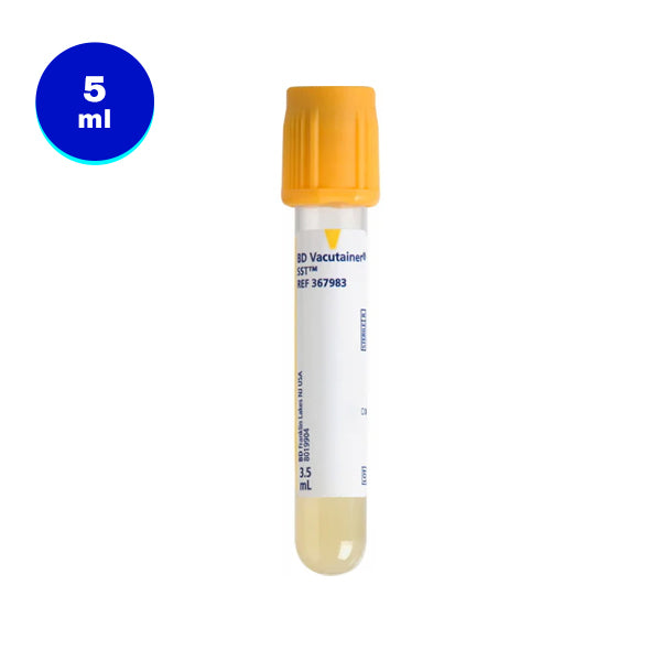 5mL BD Vacutainer Blood Collection Tubes with Hemogard Closure (Gold) by BD