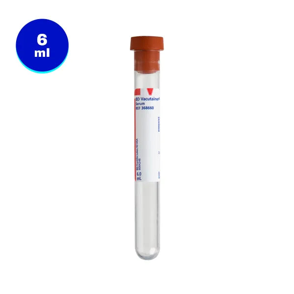 6mL BD Vacutainer Tube with Clot Activator Additive (Red) by BD