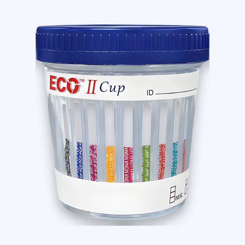 Drug test cup used for treatment center intake, milestone, and monitoring screening