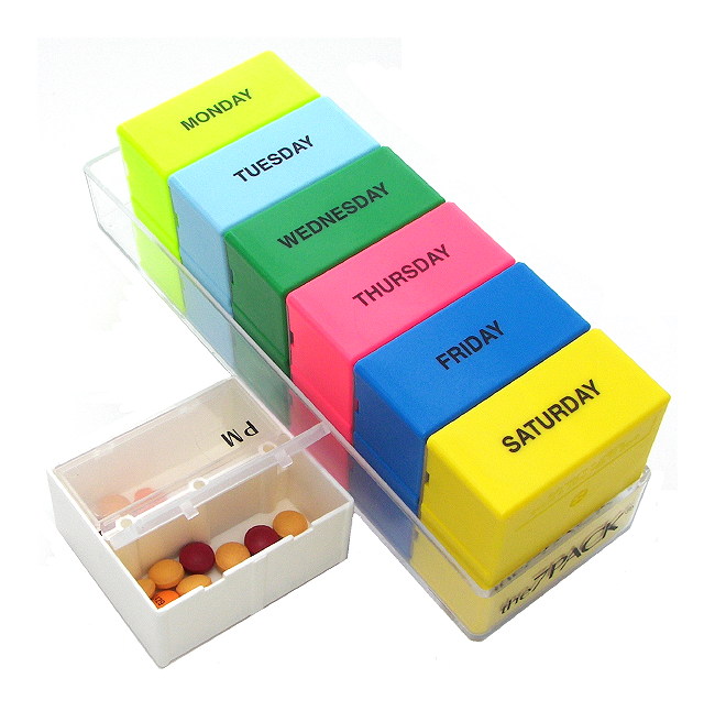 Pill Box 2-Compartment Weekly Organizer