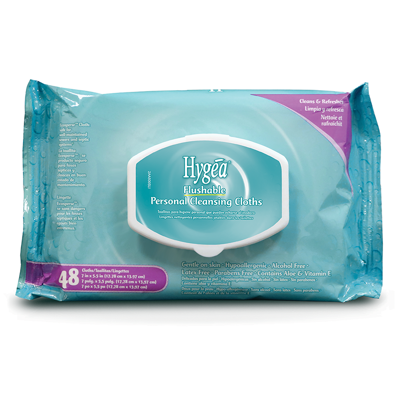 Hygea Flushable Personal Cleansing Cloth 48count 